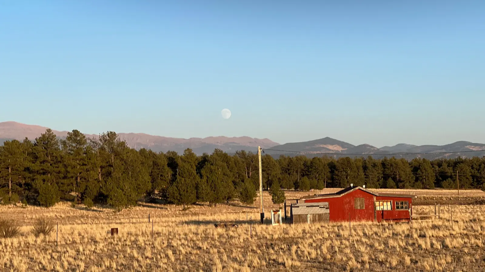 Moonrise over the ranch near Guffey.